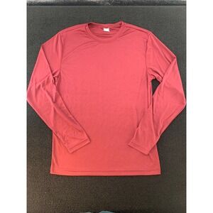 Sport Tek Long Sleeve Athletic T Shirt Burgundy Red Size S Performance Tee